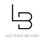 Luciano Bellini logosu: minimalist siyah beyaz tasarım, LB harfleriyle modern şıklık.